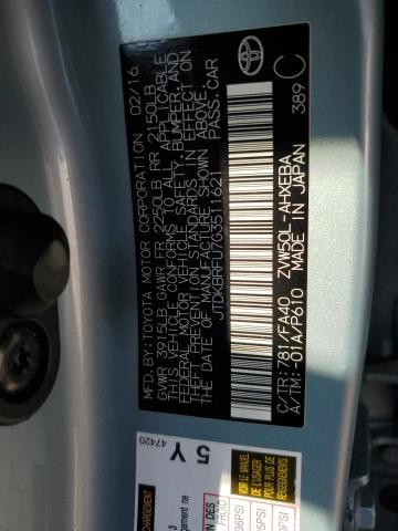 2016 TOYOTA PRIUS - JTDKBRFU7G3511621