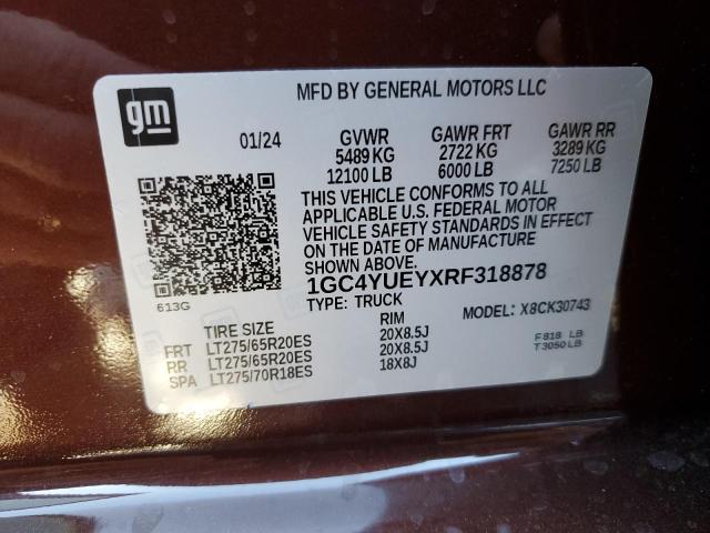 2024 CHEVROLET SILVERADO 1GC4YUEYXRF318878