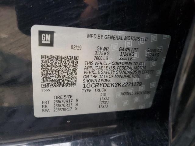 2019 CHEVROLET SILVERADO - 1GCRYDEK3KZ271179