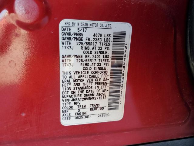2017 NISSAN ROGUE S - JN8AT2MV5HW271212
