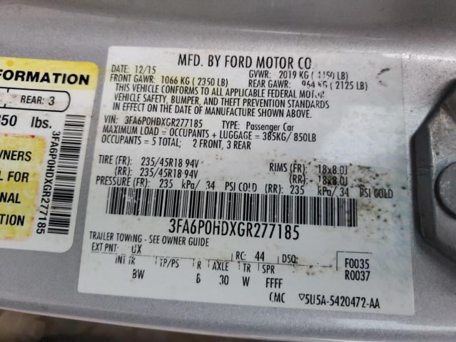 2016 FORD FUSION SE - 3FA6P0HDXGR277185