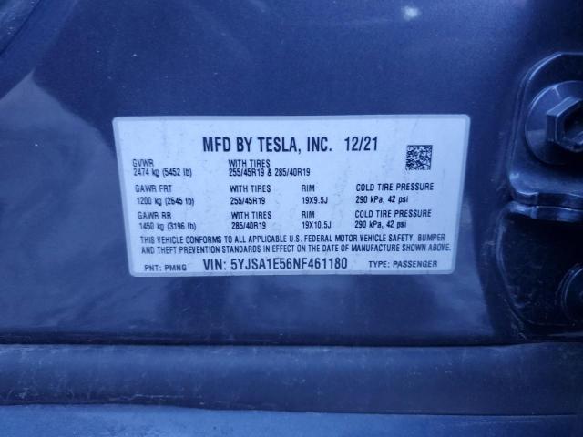 2022 TESLA MODEL S - 5YJSA1E56NF461180