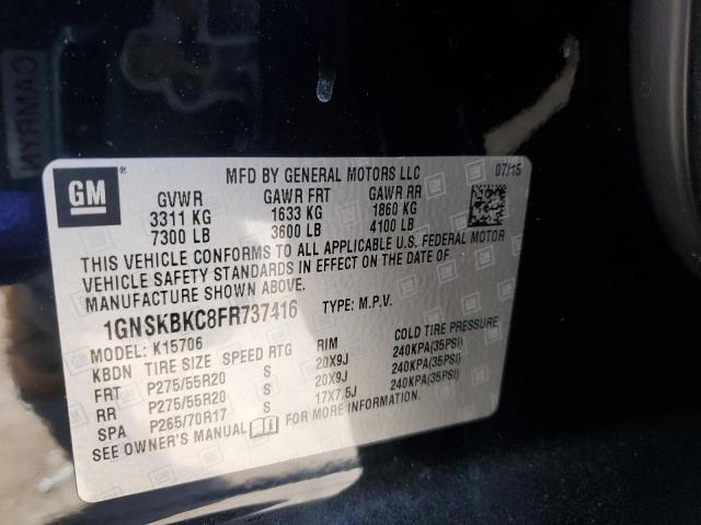 2015 CHEVROLET TAHOE - 1GNSKBKC8FR737416