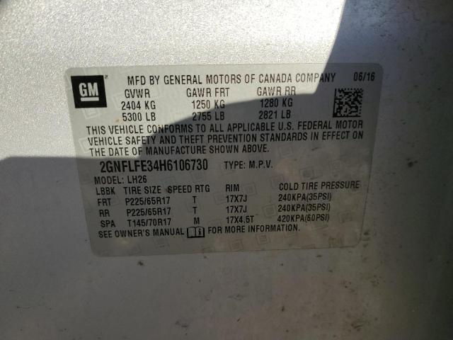 2017 CHEVROLET EQUINOX LT - 2GNFLFE34H6106730
