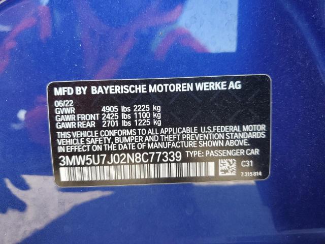 2022 BMW M340I 3MW5U7J02N8C77339