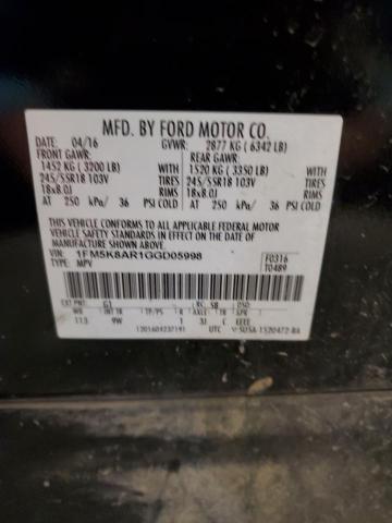 2016 FORD EXPLORER P - 1FM5K8AR1GGD05998