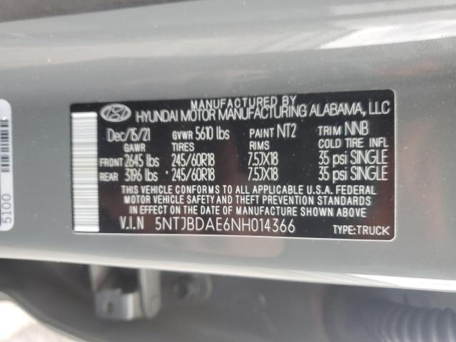2022 HYUNDAI SANTA CRUZ - 5NTJBDAE6NH014366