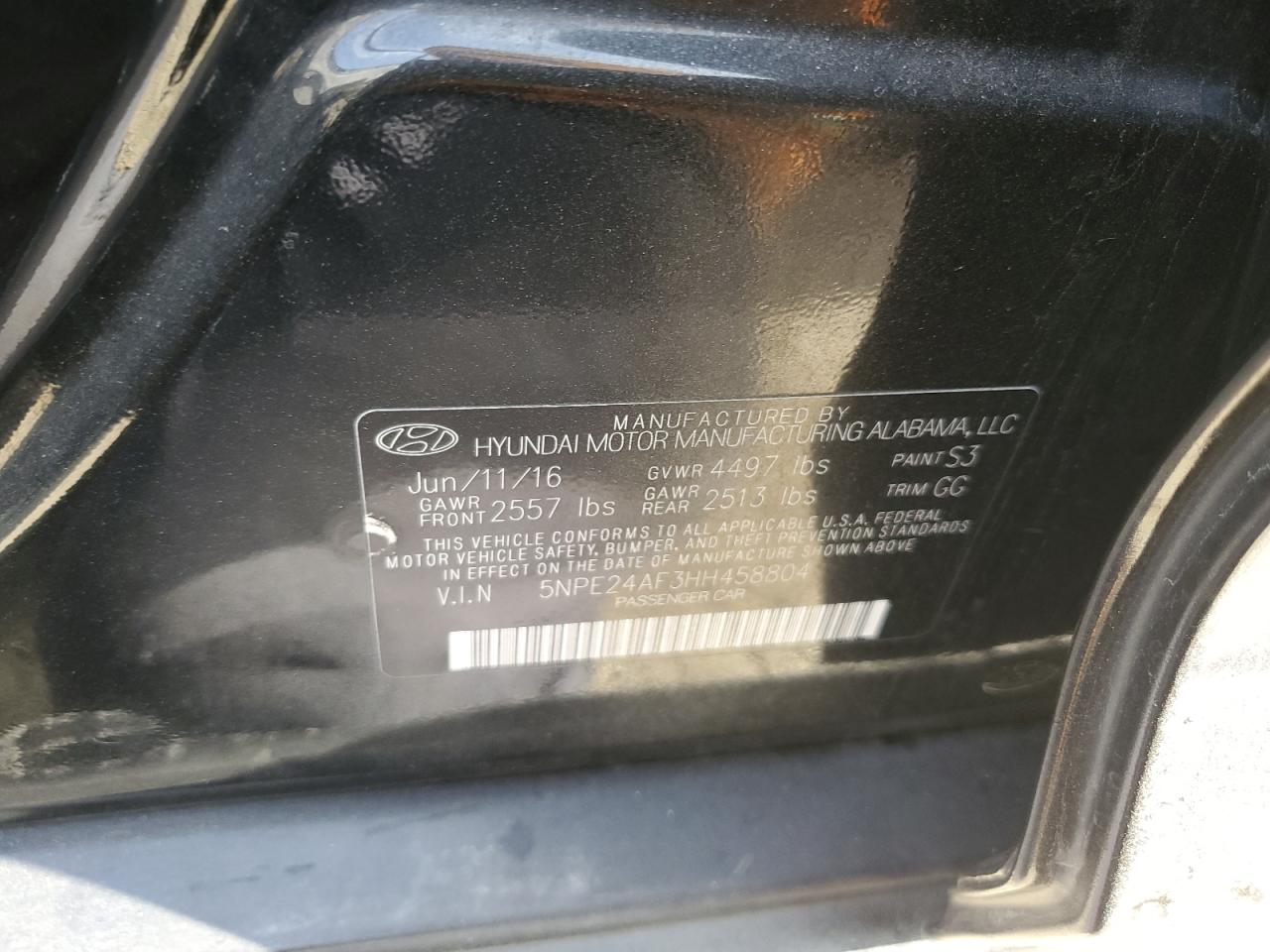 Lot #3045771626 2017 HYUNDAI SONATA SE