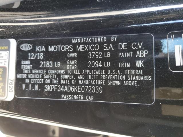 2019 KIA FORTE GT L - 3KPF34AD6KE072339