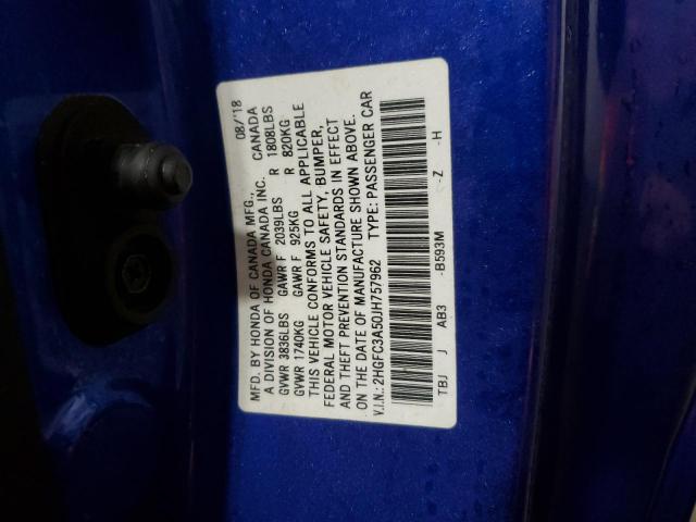 2018 HONDA CIVIC SI - 2HGFC3A50JH757962