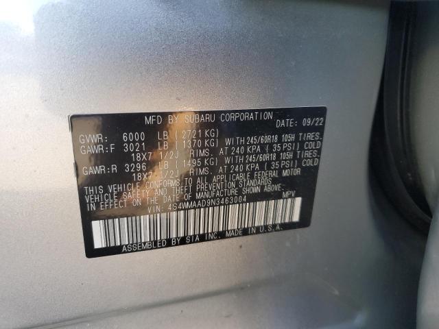 2022 SUBARU ASCENT - 4S4WMAAD9N3463004
