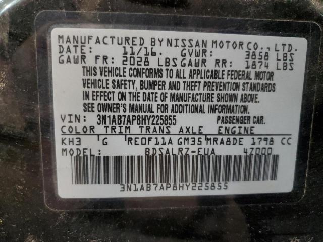 2017 NISSAN SENTRA S - 3N1AB7AP8HY225855