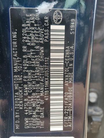 2018 TOYOTA CAMRY L - 4T1B11HKXJU537112