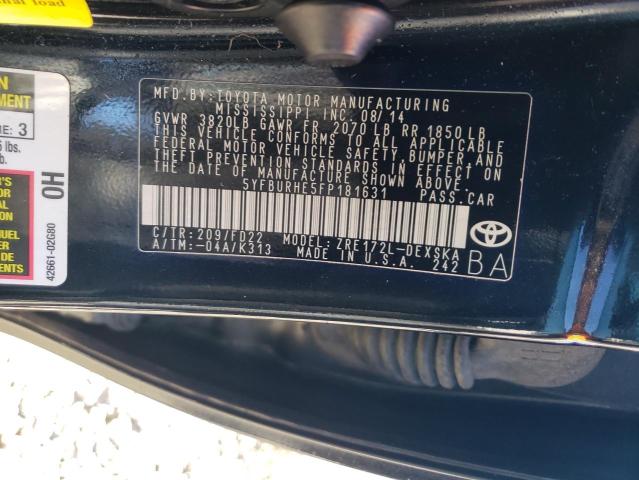 2015 TOYOTA COROLLA L 5YFBURHE5FP181631