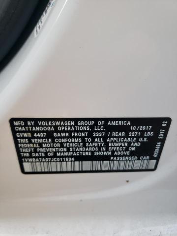 2018 VOLKSWAGEN PASSAT SE - 1VWBA7A37JC011534