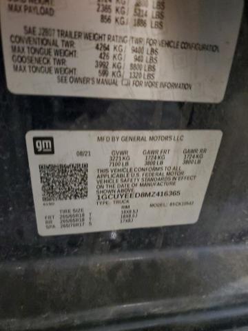 2021 CHEVROLET SILVERADO - 1GCUYEED8MZ416365