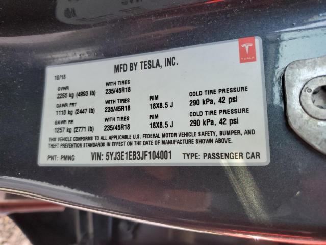 2018 TESLA MODEL 3 - 5YJ3E1EB3JF104001