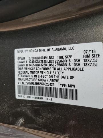 2019 HONDA ODYSSEY EX 5FNRL6H55KB023425