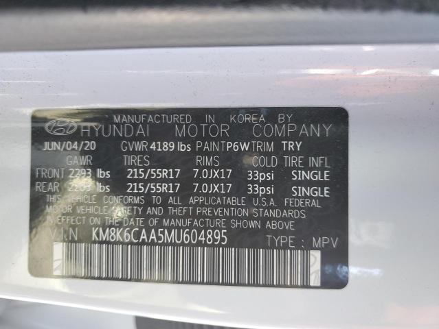 2021 HYUNDAI KONA SEL P KM8K6CAA5MU604895