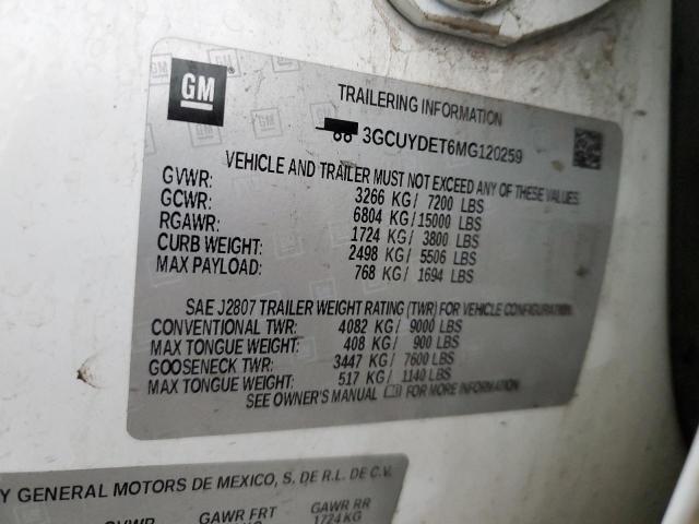 2021 CHEVROLET SILVERADO - 3GCUYDET6MG120259