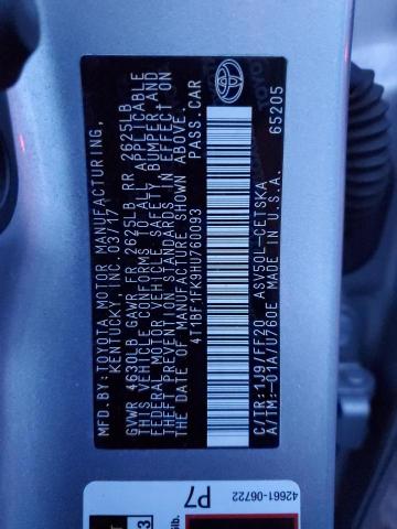 2017 TOYOTA CAMRY LE 4T1BF1FK9HU760093