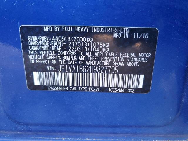 2017 SUBARU WRX - JF1VA1B62H9827795