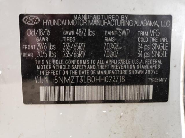 2017 HYUNDAI SANTA FE S - 5NMZT3LB0HH022718