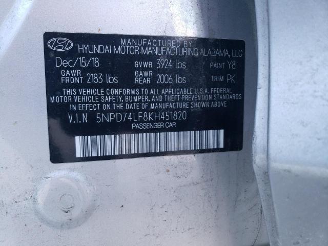2019 HYUNDAI ELANTRA SE - 5NPD74LF8KH451820