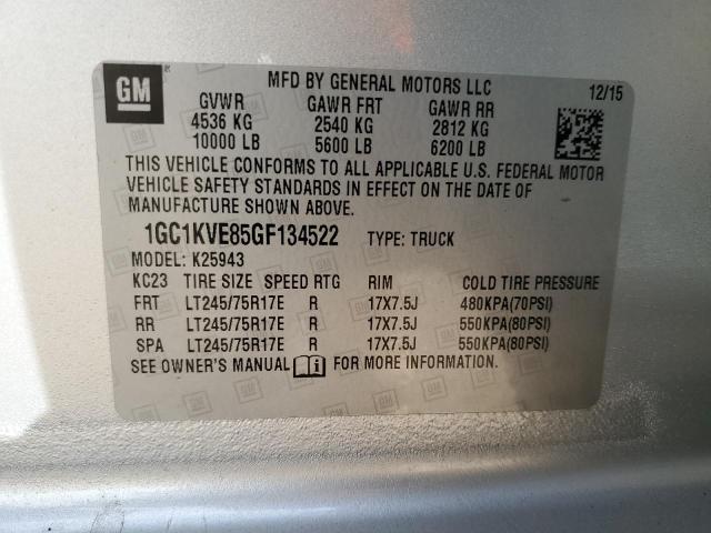 2016 CHEVROLET SILVERADO - 1GC1KVE85GF134522