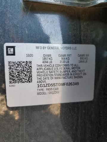 2021 CHEVROLET MALIBU LT 1G1ZD5ST0MF026349
