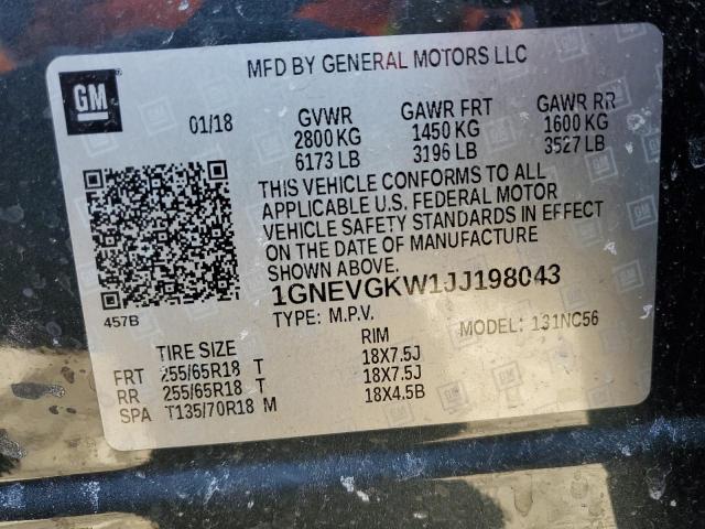 2018 CHEVROLET TRAVERSE L 1GNEVGKW1JJ198043