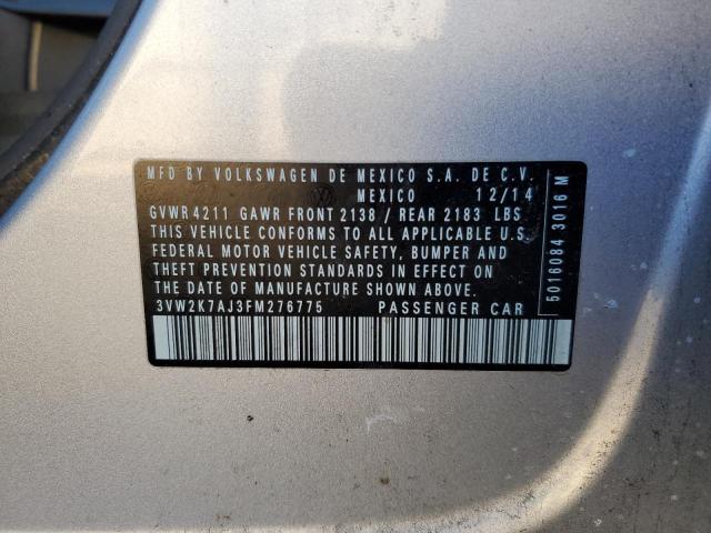 2015 VOLKSWAGEN JETTA BASE 3VW2K7AJ3FM276775