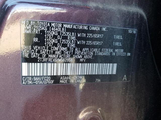 2017 TOYOTA RAV4 XLE - 2T3RFREV6HW562958
