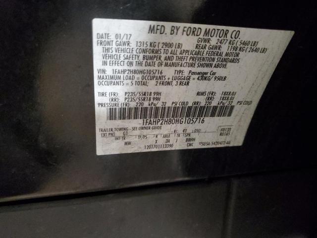 2017 FORD TAURUS SEL 1FAHP2H80HG105716