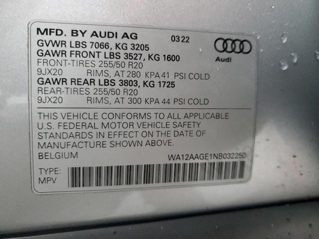 2022 AUDI E-TRON SPO - WA12AAGE1NB032250