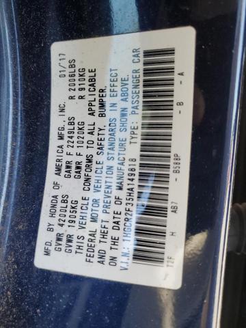 2017 HONDA ACCORD LX - 1HGCR2F35HA149818