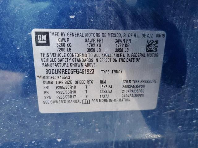 2015 CHEVROLET SILVERADO - 3GCUKREC6FG461923