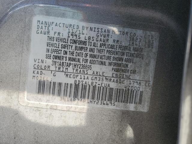 2017 NISSAN SENTRA S 3N1AB7AP1HY236695
