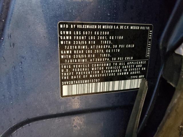 2019 VOLKSWAGEN TIGUAN SE - 3VV2B7AXXKM013797