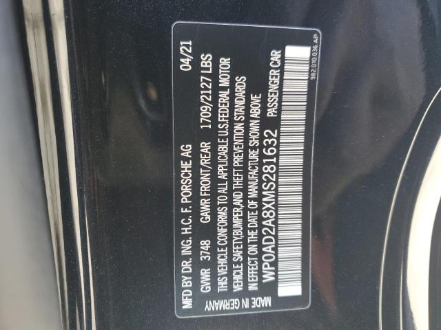 2021 PORSCHE CAYMAN GTS - WP0AD2A8XMS281632