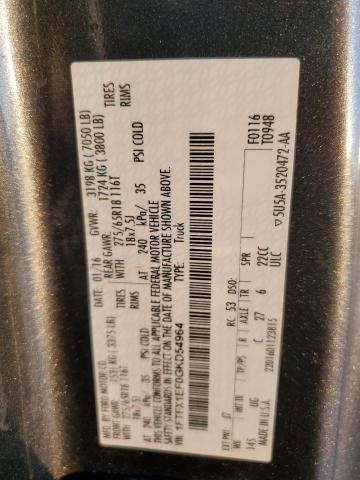 2016 FORD F150 SUPER - 1FTFX1EF0GKD54964