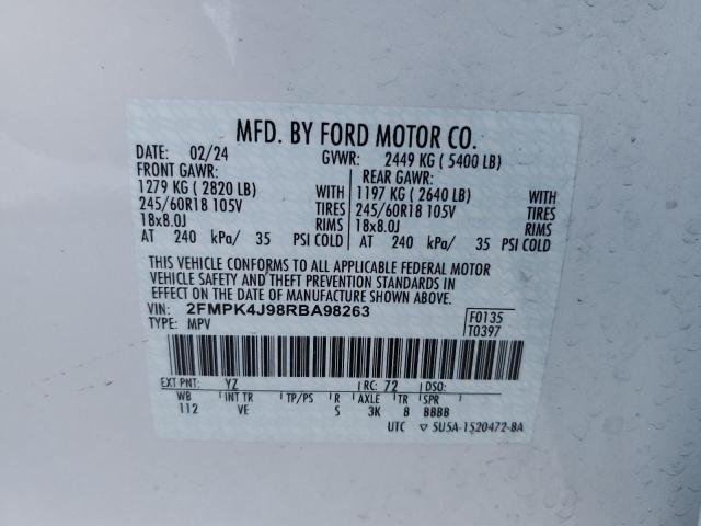 2024 FORD EDGE SEL 2FMPK4J98RBA98263