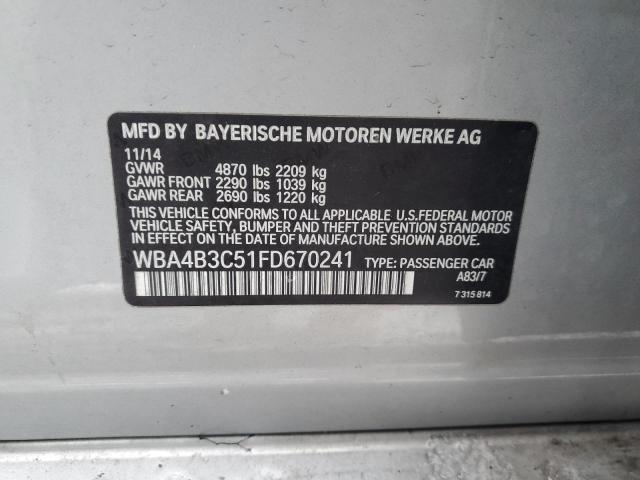 2015 BMW 435 XI GRA WBA4B3C51FD670241