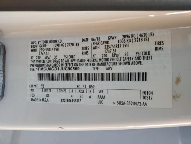 2018 FORD ESCAPE SE - 1FMCU0GD1JUC90569