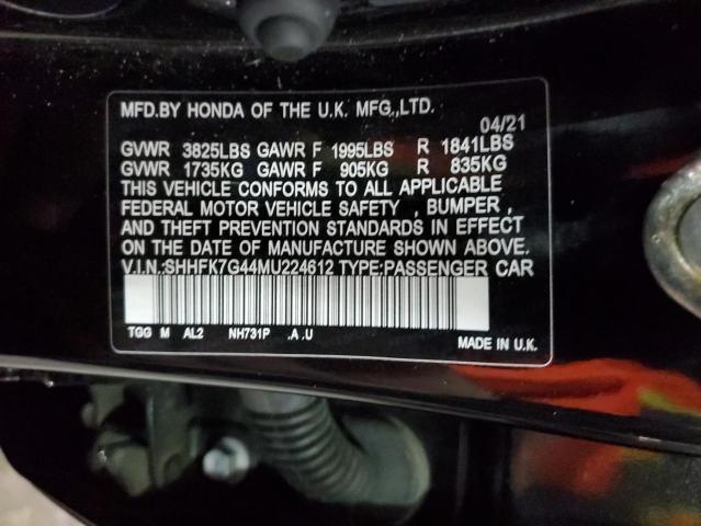2021 HONDA CIVIC SPOR - SHHFK7G44MU224612