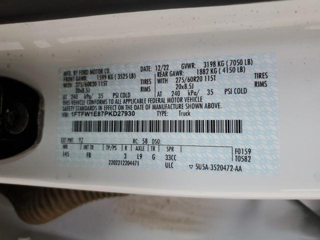 2023 FORD F150 SUPER - 1FTFW1E87PKD27930