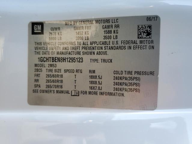 2017 CHEVROLET COLORADO - 1GCHTBEN8H1295123
