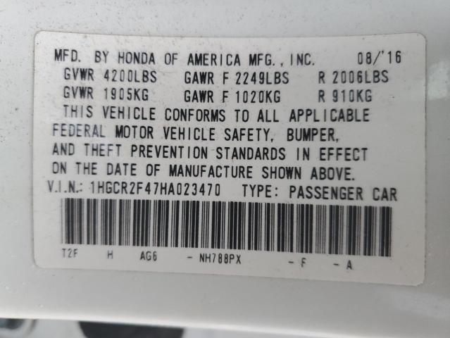 2017 HONDA ACCORD LX - 1HGCR2F47HA023470