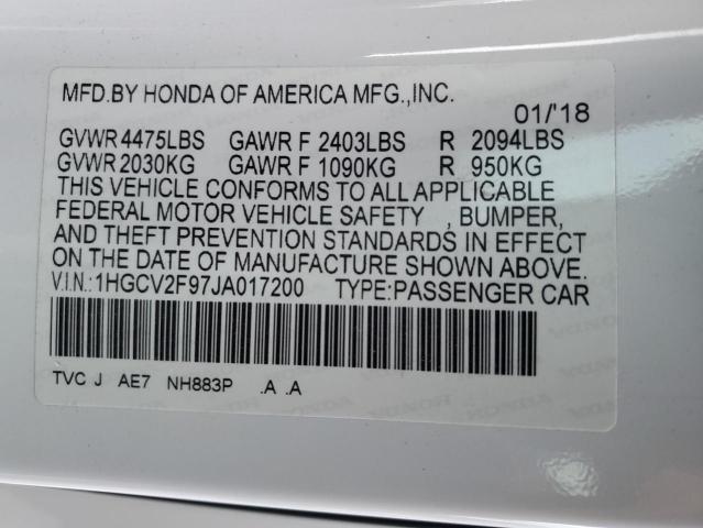 2018 HONDA ACCORD TOU - 1HGCV2F97JA017200