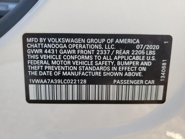 1VWAA7A39LC022128 2020 VOLKSWAGEN PASSAT